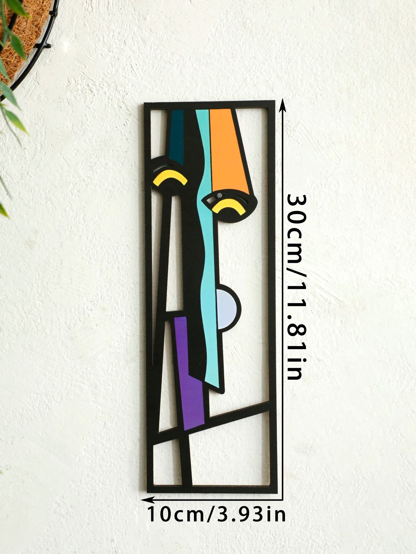 Abstract Face Wooden Wall Decor Art Wall Hanging Home Office Decorative Hanging for Living Room Bedroom and Hallway Crafts Gift