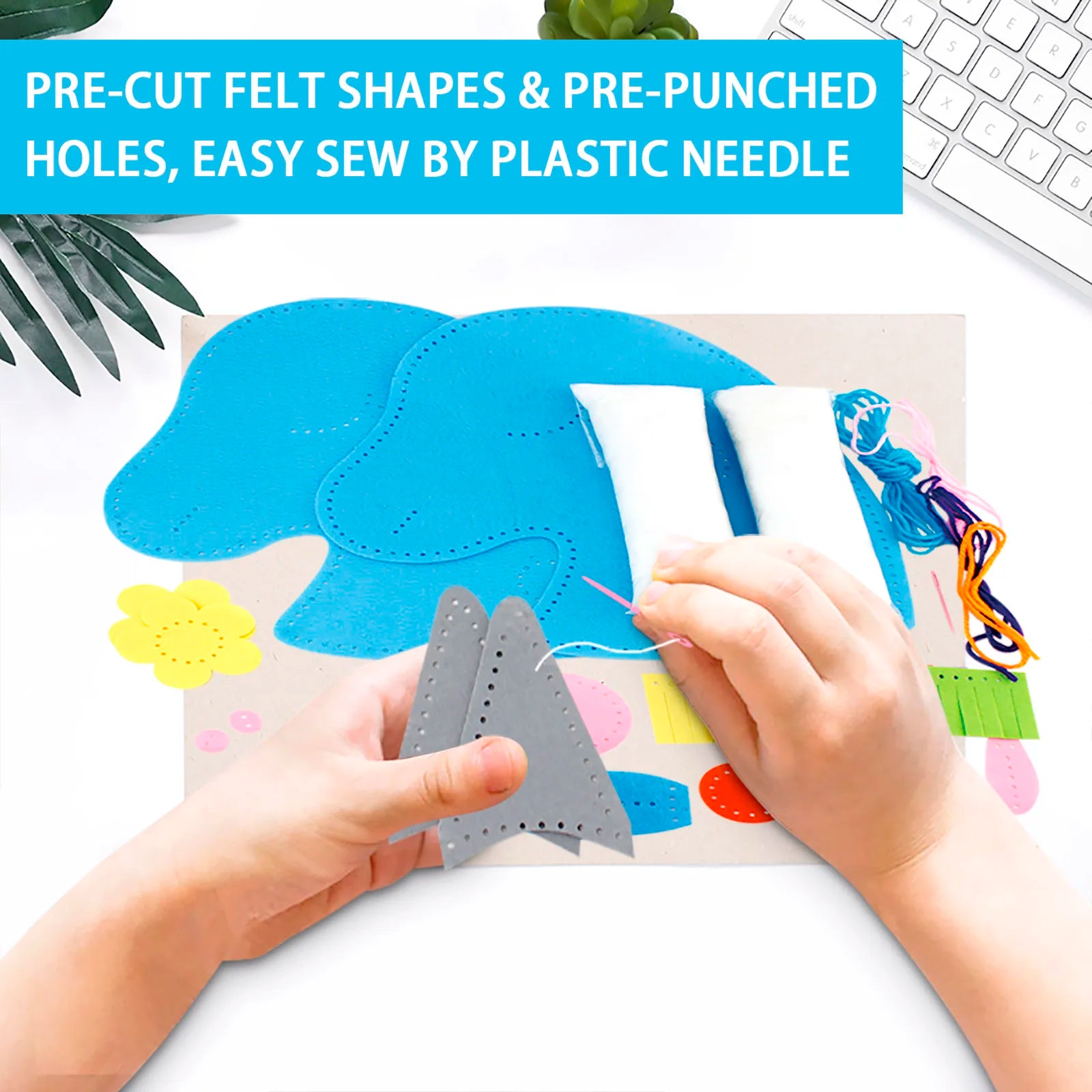 DIY Sewing Fabrics Crafts Felt Kit for Kids DIY Craft Supplies Kits Sets Gifts for Kids for Adults for Boy Teenager for Girls