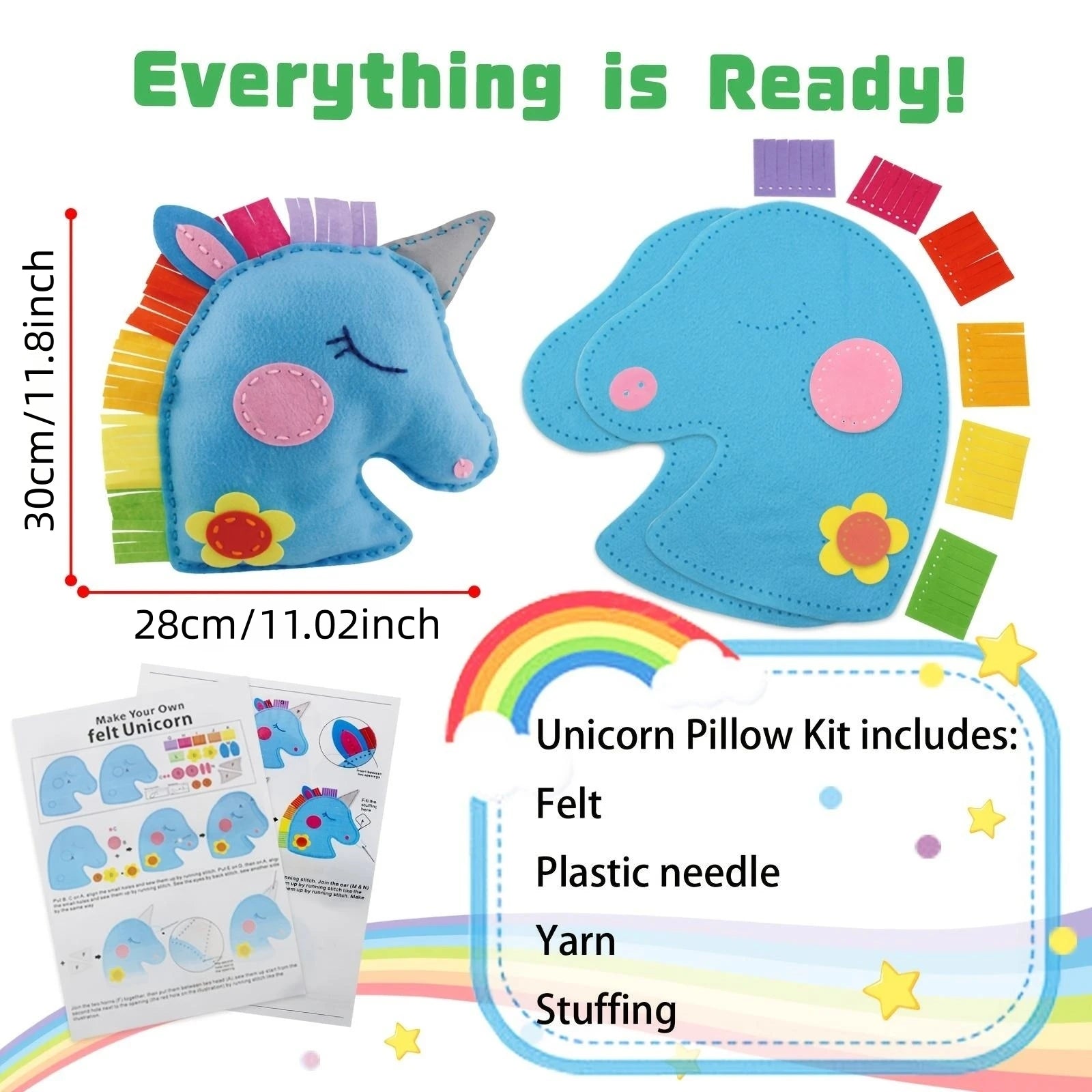 DIY Sewing Fabrics Crafts Felt Kit for Kids DIY Craft Supplies Kits Sets Gifts for Kids for Adults for Boy Teenager for Girls
