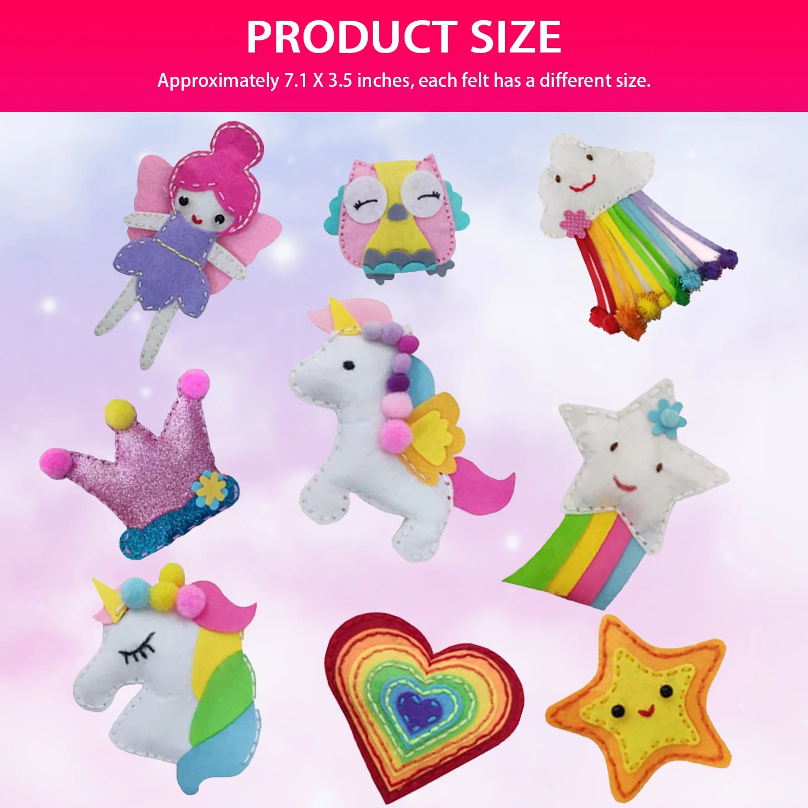 9/5Pcs DIY Sewing Kit Creative Kids Sewing Kits Crafts Set Educational DIY Felt Crafts Beginner Sewing Kit Felt DIY Toy Sets