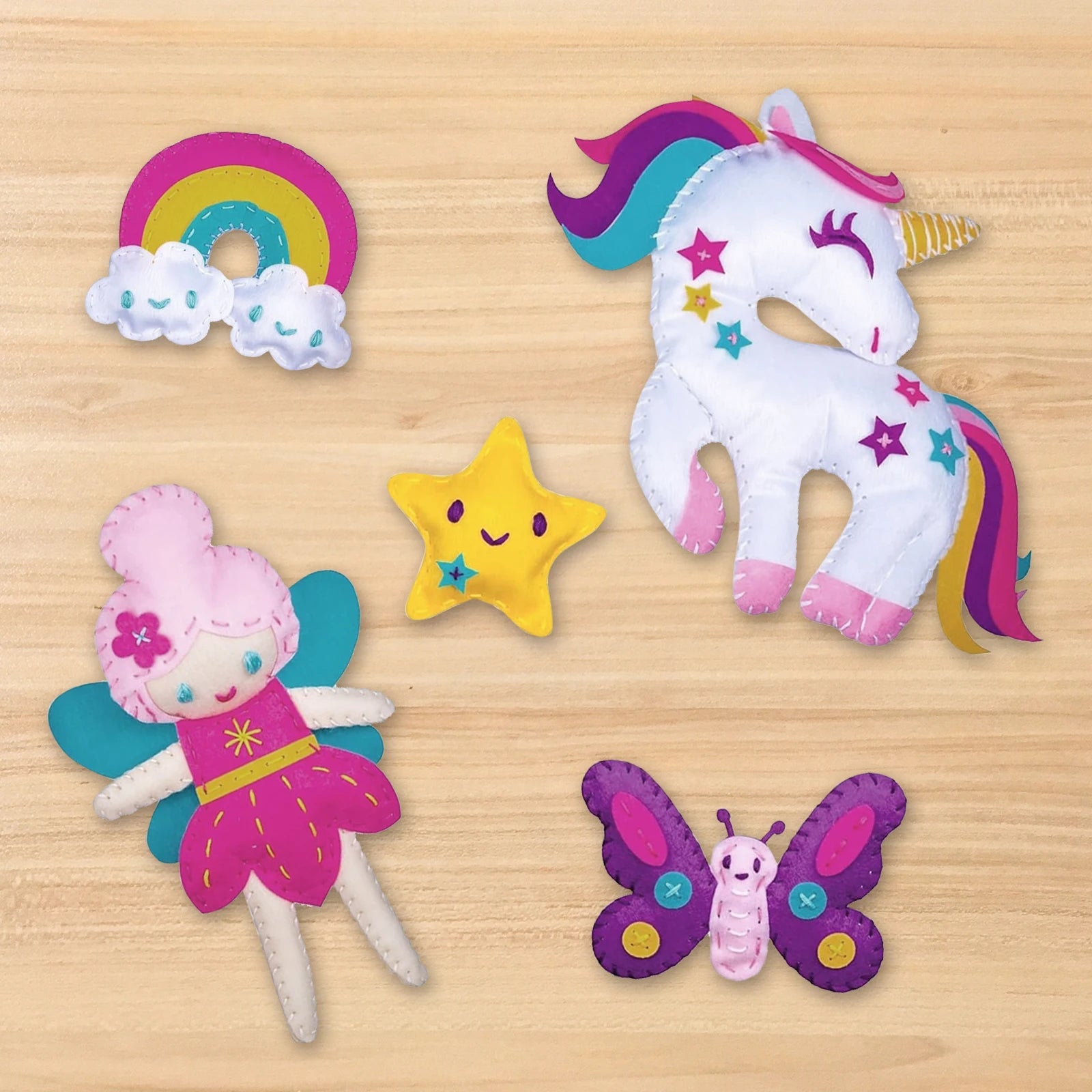 9/5Pcs DIY Sewing Kit Creative Kids Sewing Kits Crafts Set Educational DIY Felt Crafts Beginner Sewing Kit Felt DIY Toy Sets