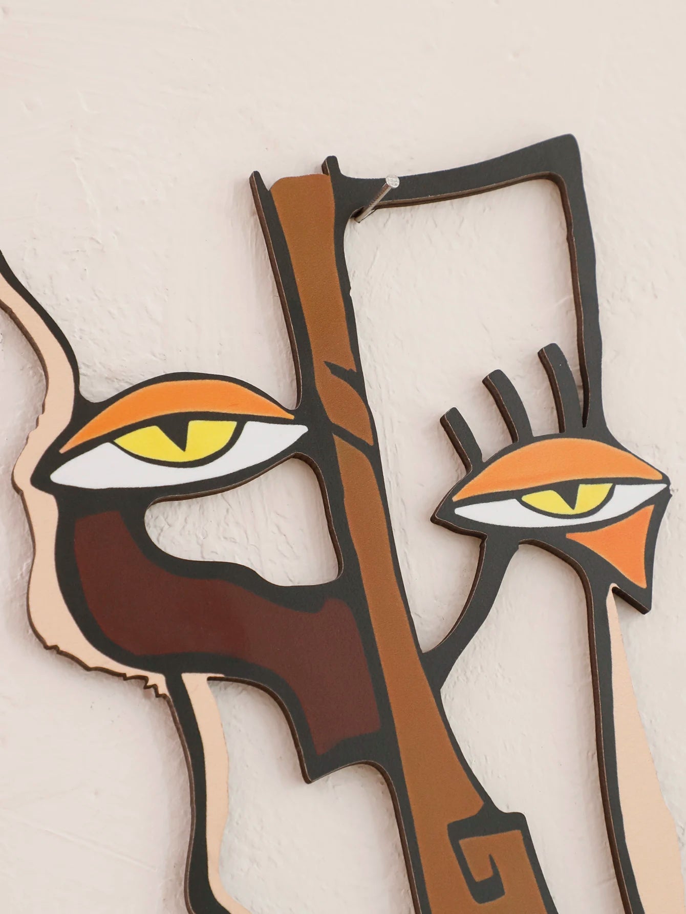 Abstract Face Wooden Wall Decor Art Wall Hanging Home Office Decorative Hanging for Living Room Bedroom and Hallway Crafts Gift