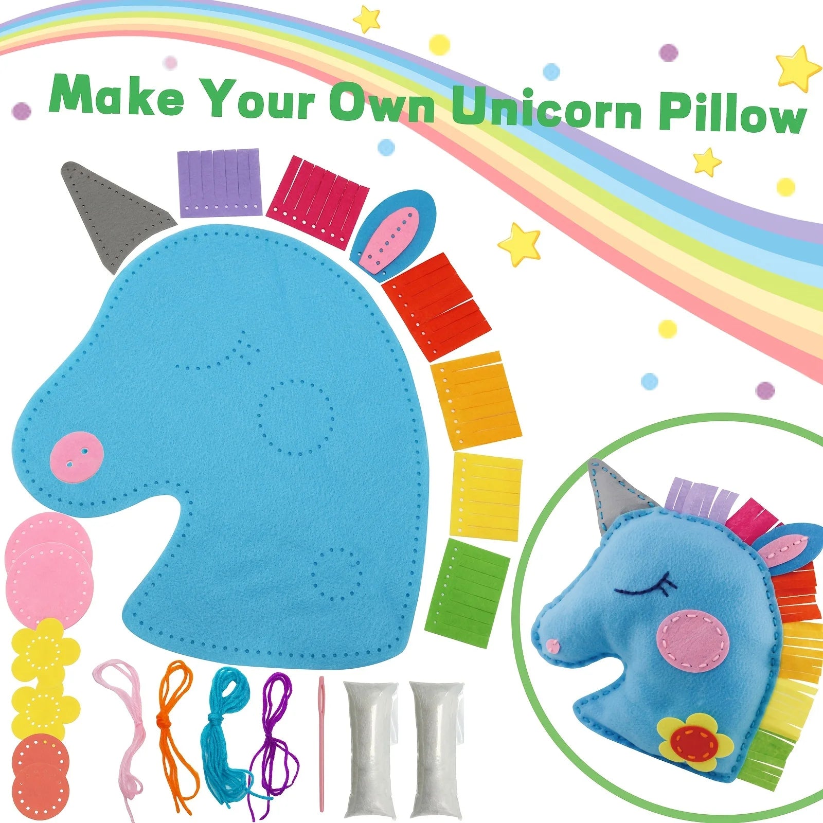 DIY Sewing Fabrics Crafts Felt Kit for Kids DIY Craft Supplies Kits Sets Gifts for Kids for Adults for Boy Teenager for Girls